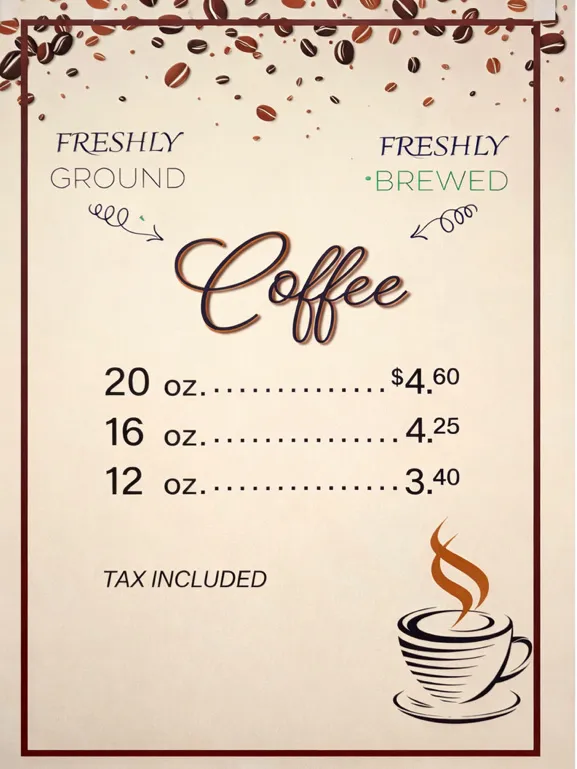 Coffee Menu